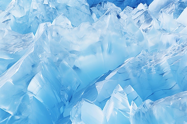 Detailed ice formations on a glacier