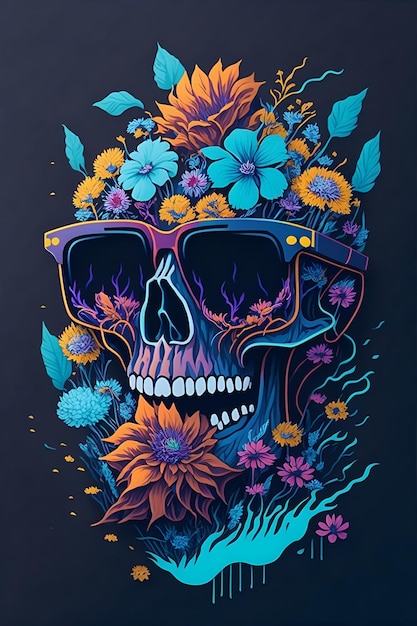 A detailed illustration a Dead Skull