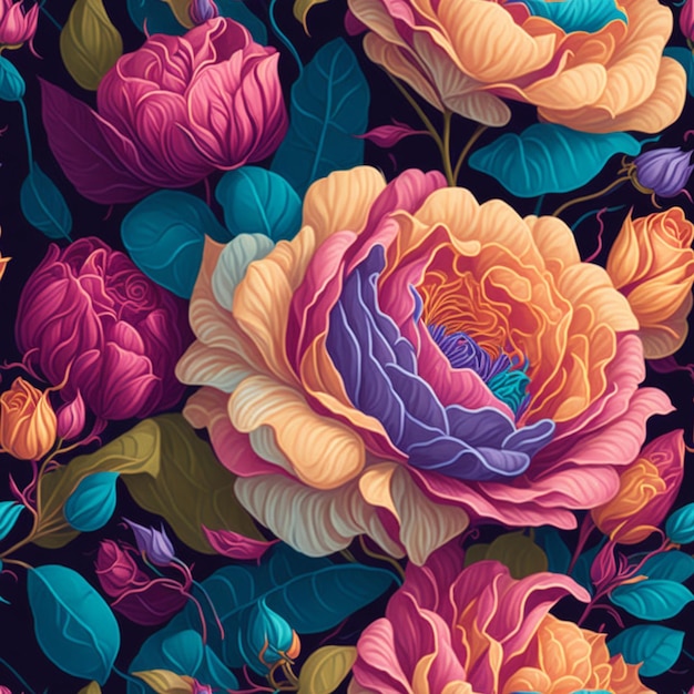 A detailed illustration of flowers