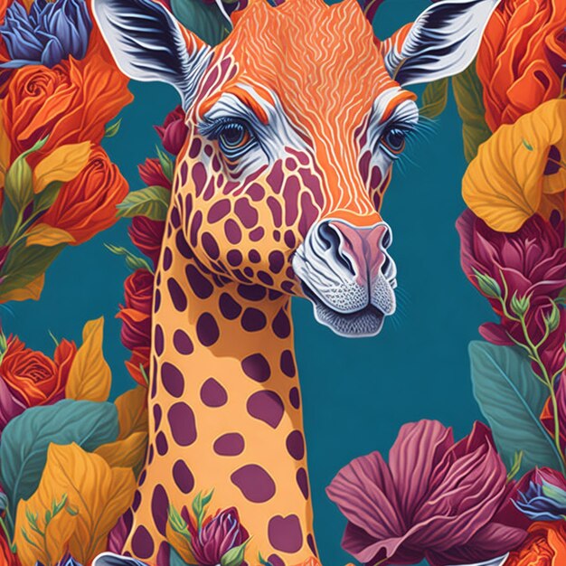 A detailed illustration of giraffe