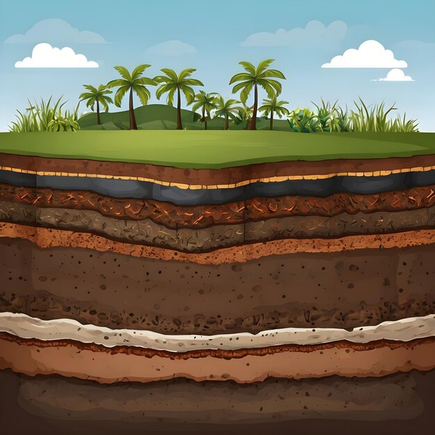 Photo detailed illustration of island soil stratification