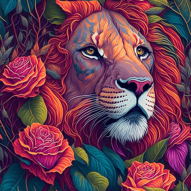 A detailed illustration of lion