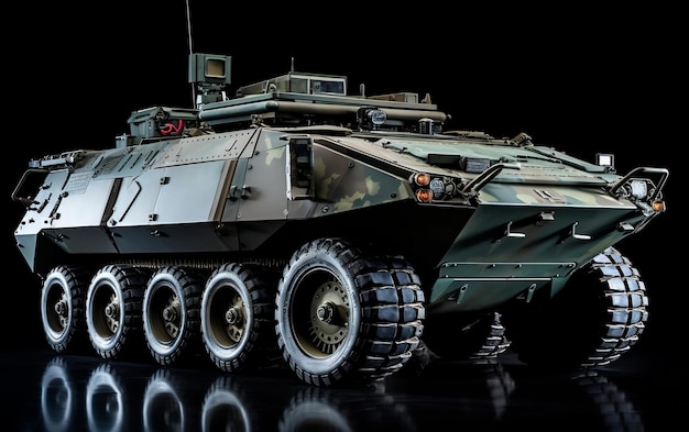 Фото Подробная иллюстрация военной десантной машины с генеративным искусственным интеллектом