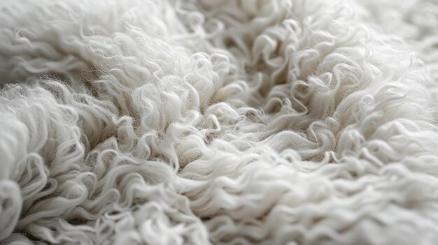 Foto un'immagine dettagliata che cattura la lussuosa consistenza della lana bianca ai generative
