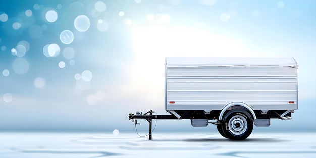 Photo detailed image of isolated fourwheel utility trailer for advertising graphics concept fourwheel utility trailer isolated product shot advertising graphics detailed closeup versatile usage