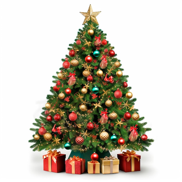 detailed image of a realistic Christmas tree