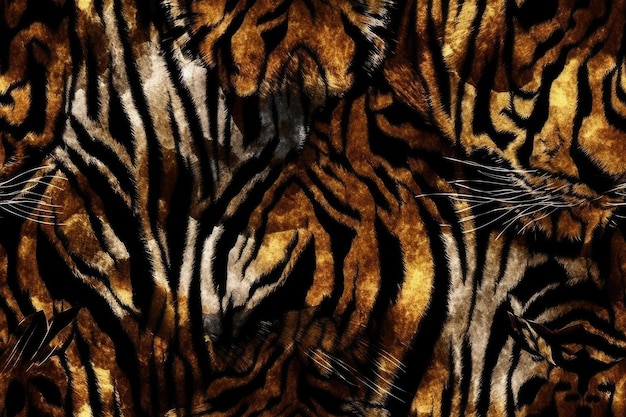 Detailed and intricate pattern of tiger stripes up close