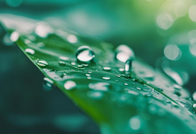 大きな水滴は環境を反映します 自然の春の写真 植物のデルタ上の雨滴