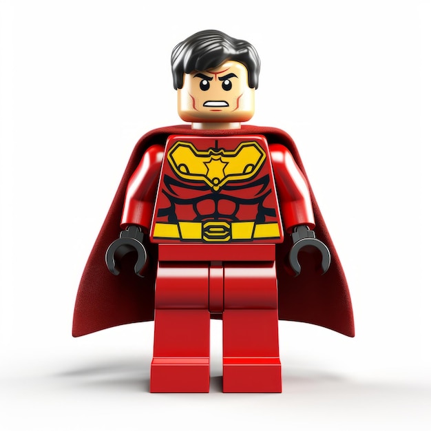 Photo detailed lego superman minifigure with octane render style