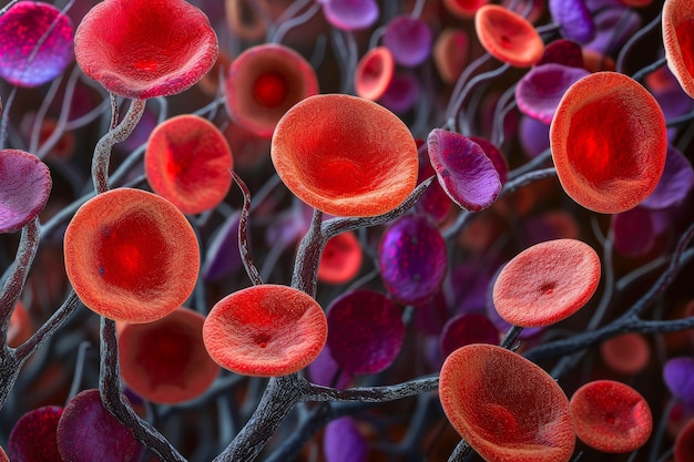 Detailed Microscopic View of Red Blood Cells