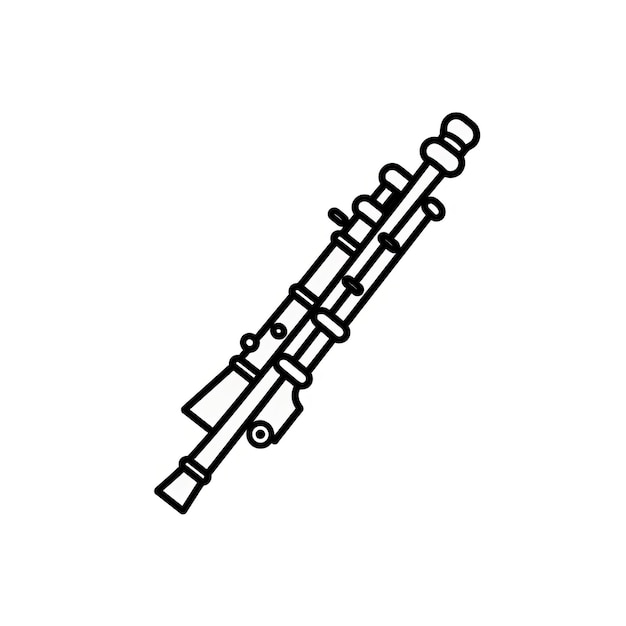 detailed miniature line drawing of a flute icon