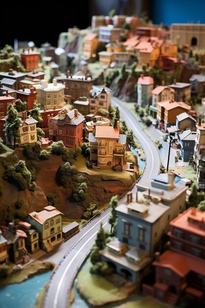 Foto un modello in miniatura dettagliato di san francisco utilizzando più materiali