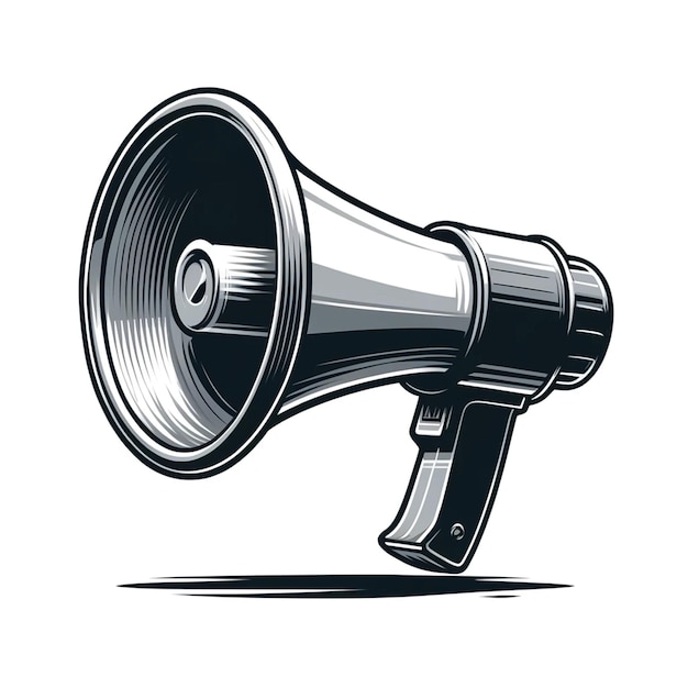 Photo detailed monochrome megaphone illustration