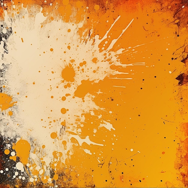 Detailed Orange Grunge Background with Splats