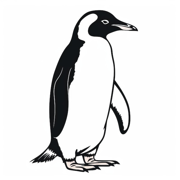 Detailed Penguin Outline Svg Cutout Shape Clip Art