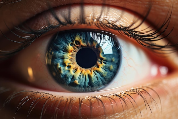 A detailed photo of the human eye s iris