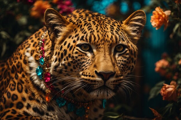 Photo detailed photo of a leopard