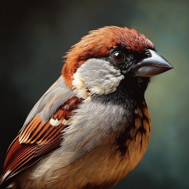 Photo detailed photo of a sparrow