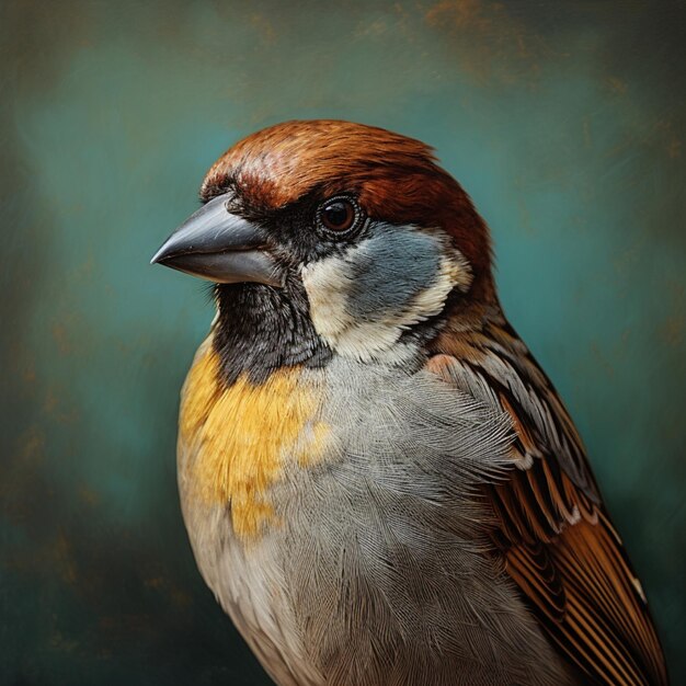 Photo detailed photo of a sparrow