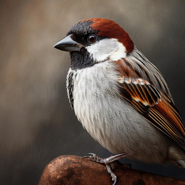 Photo detailed photo of a sparrow