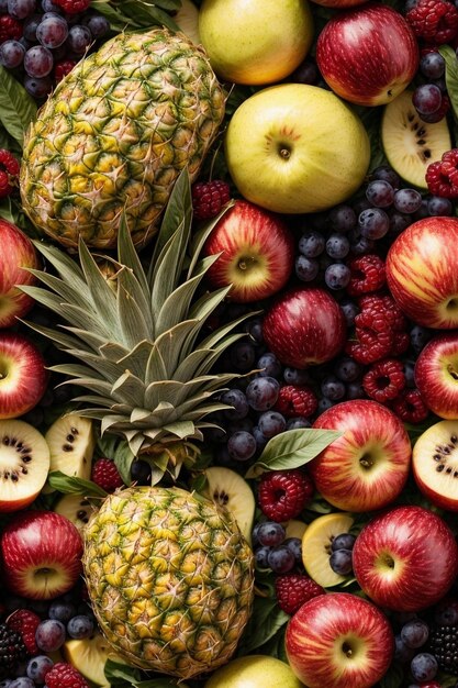 Detailed Photorealistic Seamless Patterns of Mixed Fruits