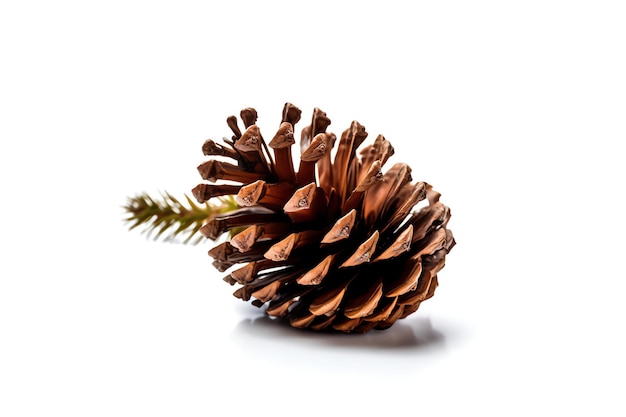 A detailed pine cone fallen on a bed of needles