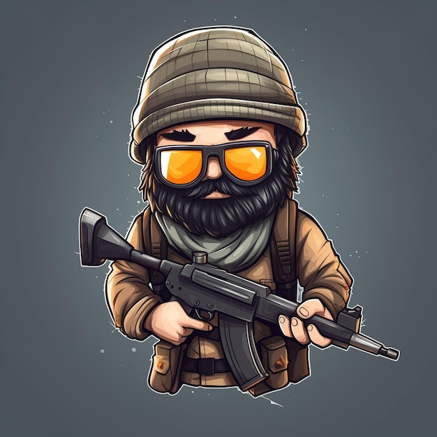 Detailed PUBG Mascot Logo Gaming Avatar