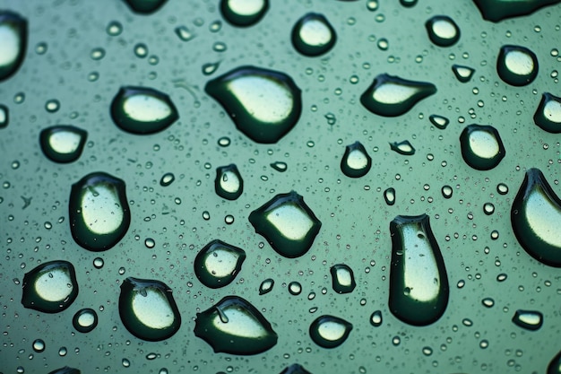 Photo detailed raindrops on a metallic surface