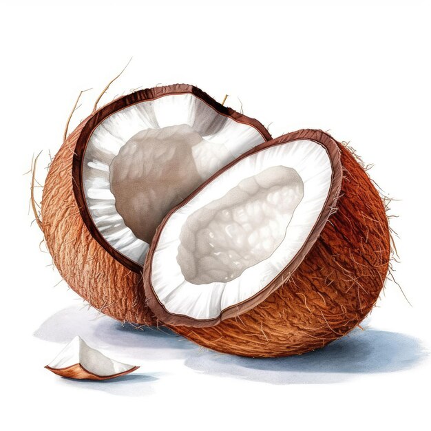 a detailed and realistic image of a coconut Generative Ai