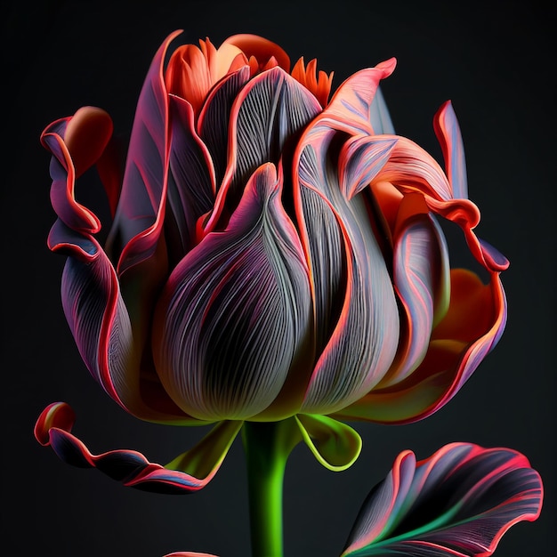 A detailed red tulip