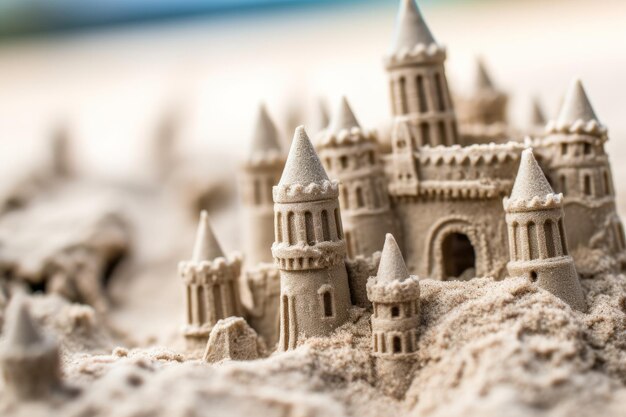 Detailed Sandcastle on a Beach