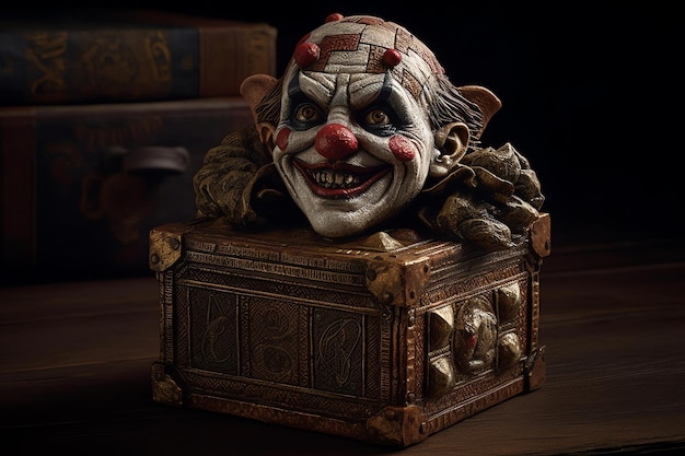 A detailed scary realistic jackinthebox digital art illustration