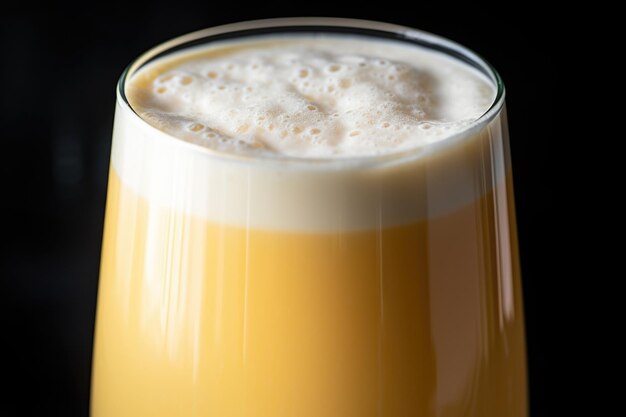 Photo detailed shot of a cream ale in a conical pint glass