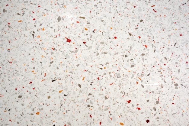 Foto immagine dettagliata del pavimento in terrazzo bianco lucido