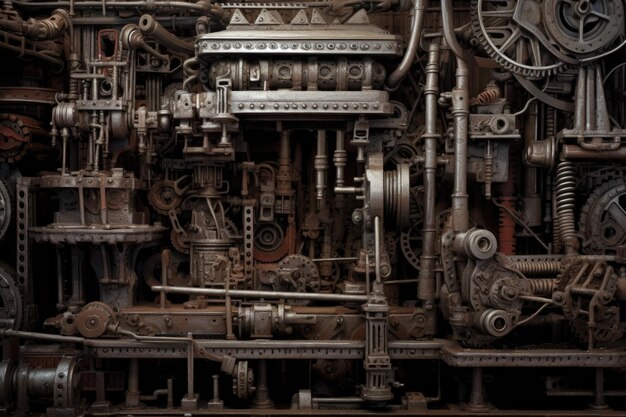 Detailed shot of machinery used in metal shaping created with generative ai