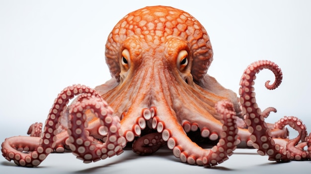 Detailed shot of an octopus on a white background Suitable for marine life concepts