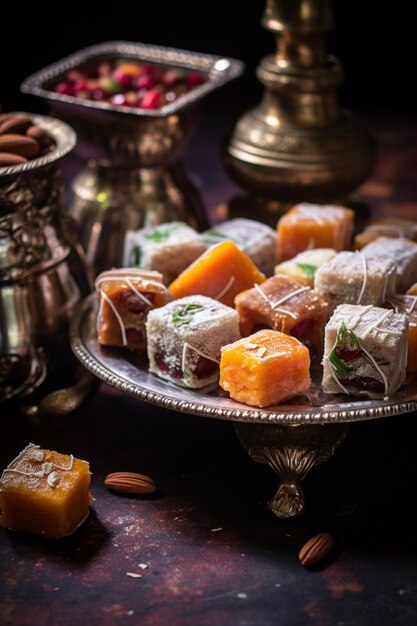 A detailed shot of traditional Indian sweets prepared for Ram Navami