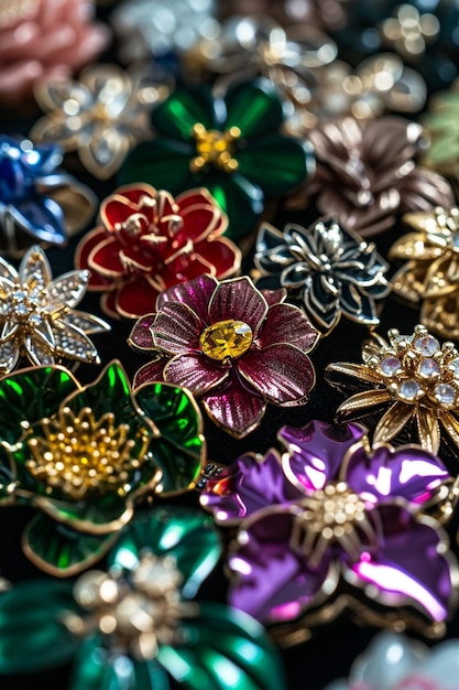 detailed shots of Womens Day accessories pins badges