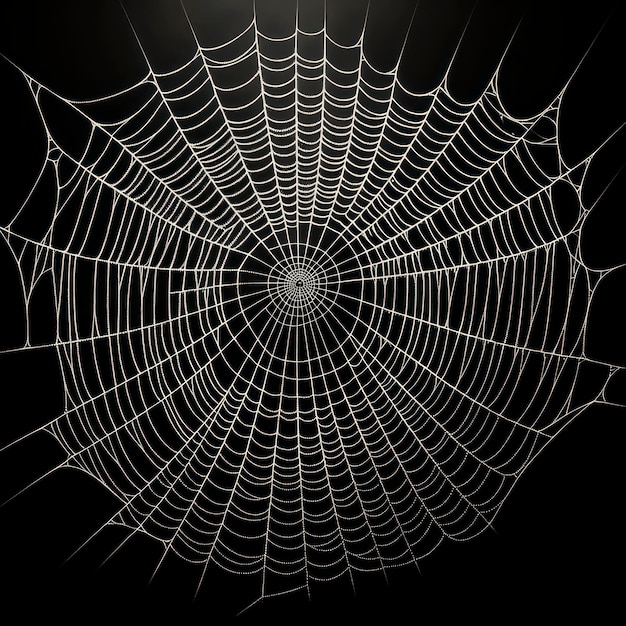 A detailed spider web on a dark background illustrating the concept of intricacy and natural engineering Generative AI