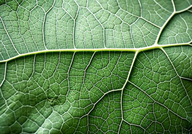 Detailed structure of a green leaf AI generated