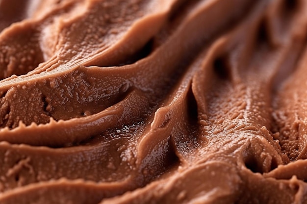 Detailed texture of dark chocolate ice cream wallpaper Sweet food macro shot