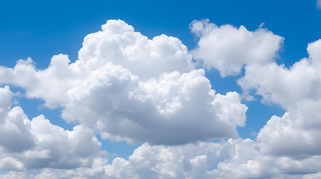 Detailed texture of a fluffy white cumulus cloud in a blue sky