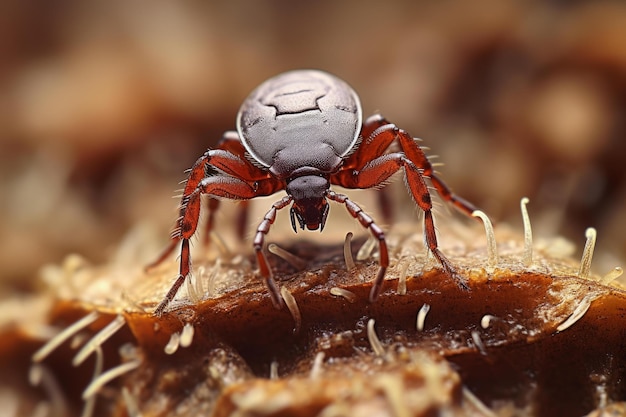 Detailed Tick insect macro photo Generate ai