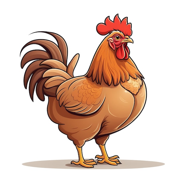 Photo detailed vector art of a cartoon hen isolated