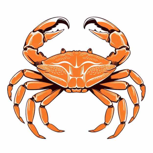 Detailed Vector Illustration Of An Orange Crab Psd And Svg Cutout Shape