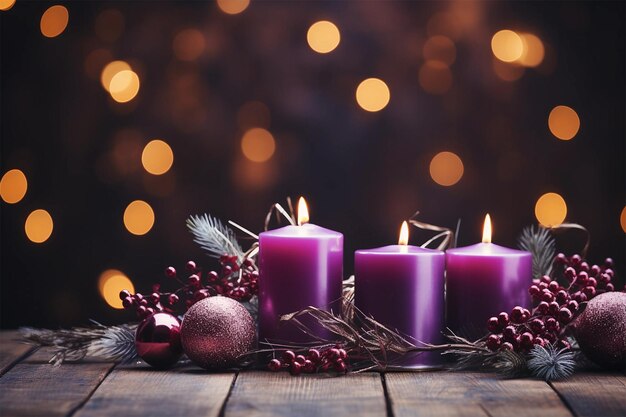 A detailed view of the Advent wreath