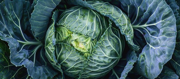 Photo detailed view of cabbage