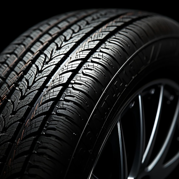 Detailed view of a car tires texture and rubber craftsmanship For Social Media Post Size