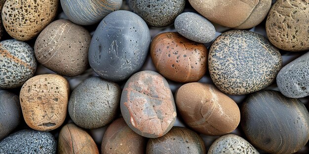 Detailed view of colorful beach pebbles