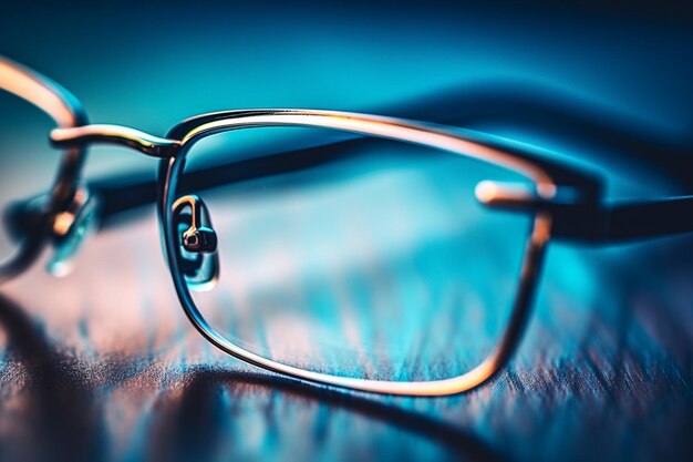 Photo detailed view of glasses on table with tonalist influence and futurism